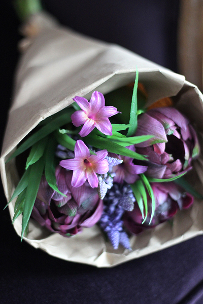 bukiet wiosenny Renna, fioletowy, dł. 34cm