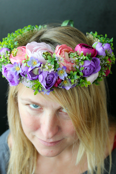 wianek na głowę Violet Flowers, rozmiar uniwersalny, dorosły