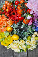 przepiękny wianek ozdobny Kolory Ogrodu, śr.38cm