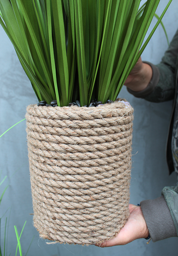 sztuczna trawa z pióropuszami Modella opleciona liną, wys.80cm