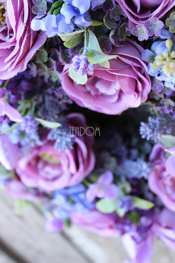 dekoracyjny wianek Różany Fiolet, śr.30cm