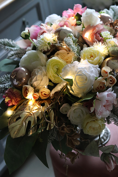 kompozycja świąteczna w pucharze, Zimowa Królowa, wym.52x80cm 