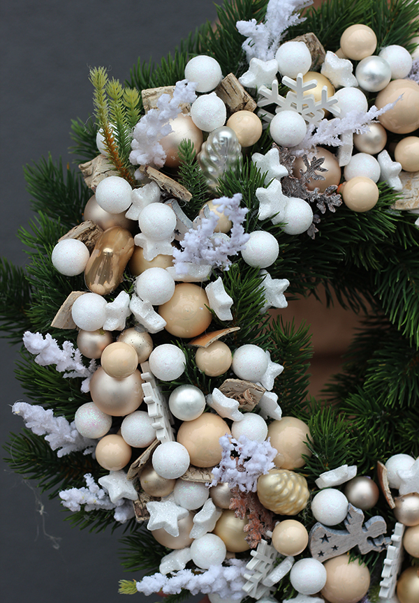 Glamour by Green Canoe, bożonarodzeniowy wianek na drzwi, śr.40cm