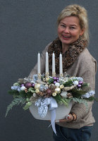 girlanda & stroik świąteczny, Fioletowa Wigilia, komplet dekoracji