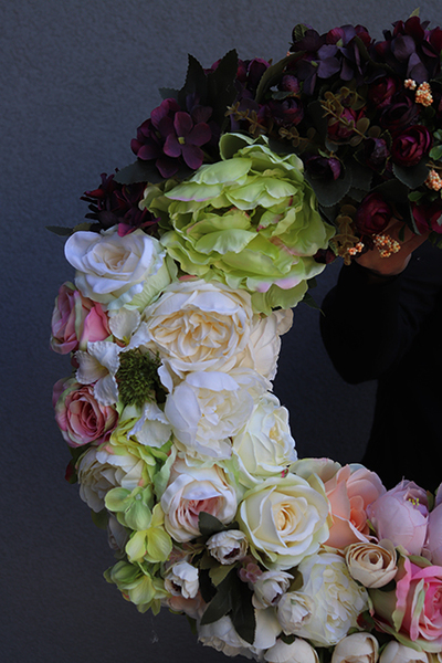 Caryca Katarzyna Persja, efektowny duży wieniec na drzwi, śr.56cm