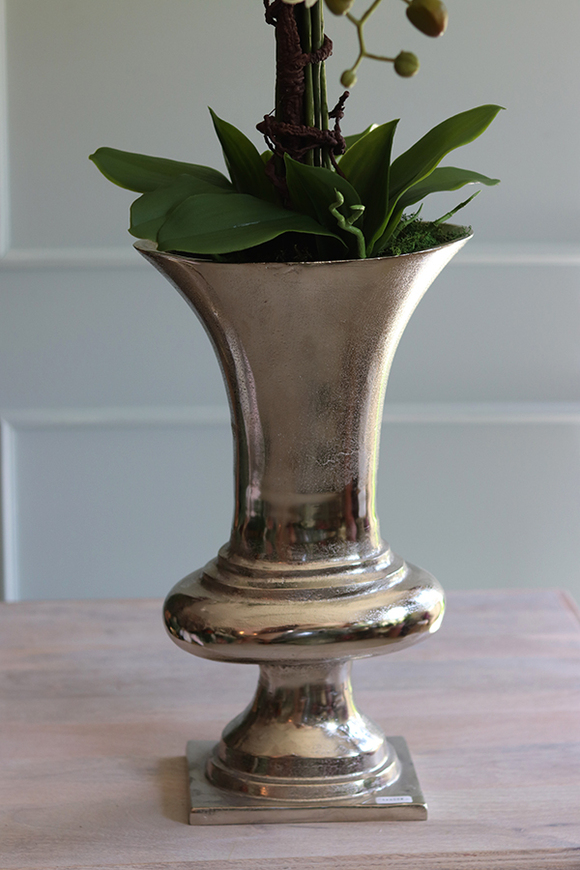 Admirał, wysoki storczyk w eleganckim kielichu aluminiowym, wys.120cm 