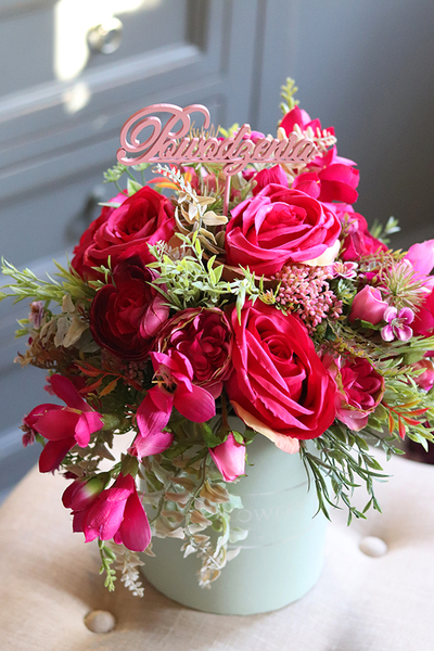 flowerbox z życzeniami, Pinka BestWishes, wym.34x39cm