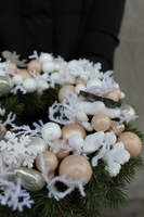 Deco Christmas Glamour dekoracyjny wianek / stroik, śr. 28cm