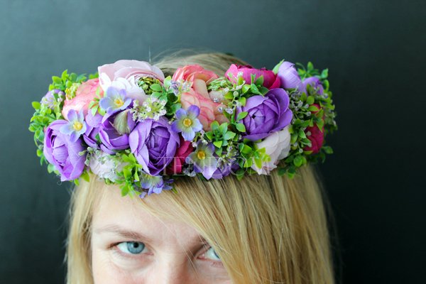 wianek na głowę Violet Flowers, rozmiar uniwersalny, dorosły