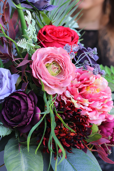 Lenia, bukiet/dekoracja nagrobna we wkładzie do flakonu, dł.58cm