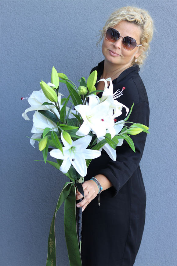 bukiet / dekoracja nagrobna / pogrzebowa, ReGina, dł.80cm