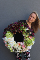 Caryca Katarzyna Persja, efektowny duży wieniec na drzwi, śr.56cm