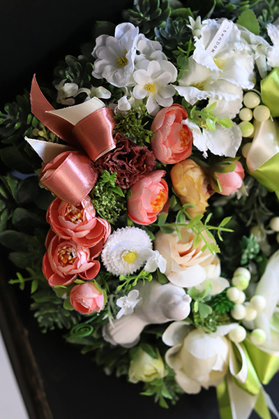 delikatny wianek z ceramicznym ptaszkiem, Rellota, śr.28cm