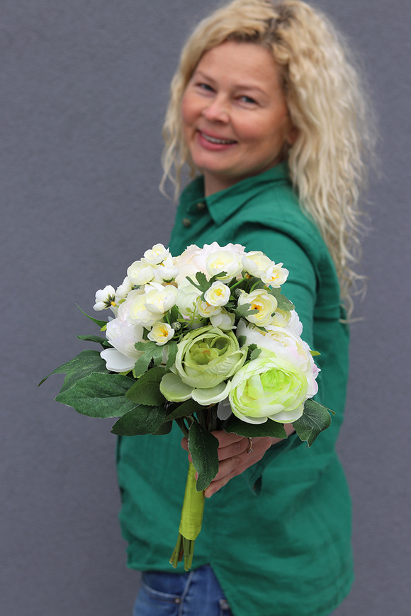 komplet Caryca Katarzyna Green&White, wianek & bukiet 