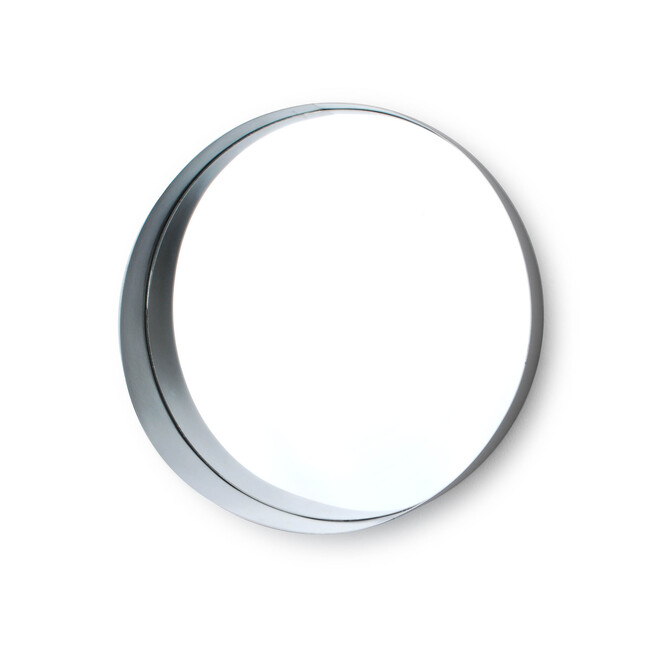 Rotondo Silver, okrągłe lustro z asymetryczną ramą śr.30cm