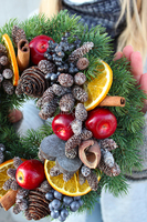 dekoracyjny wianek / stroik Wigilia II, śr.28cm