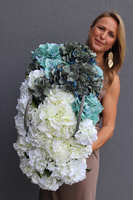 bogaty kosz z hortensjami Provance Sea wys.30cm, szer.60cm 