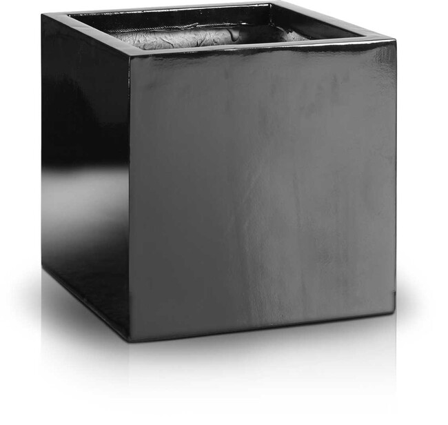 Fiberglass Fiber donica Square Black 50x50cm