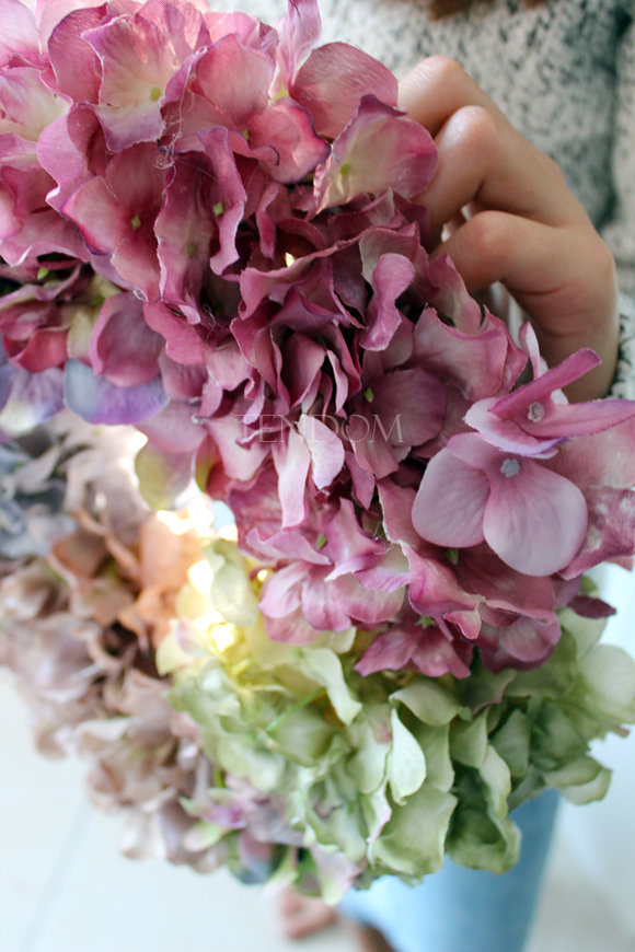 Stonowana Hortensja 2 wianek na drzwi, śr. 34cm