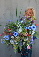 dekoracja w plastikowej osłonce, Polne Kwiaty, wym.60x58x55cm 