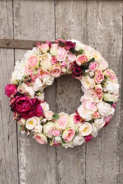 Delicja elegancki wianek na drzwi z kryształem, śr.45cm