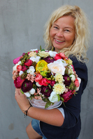 kompozycja kwiatowa Pożegnanie Lata / bukiet Flowerbox wys.25cm