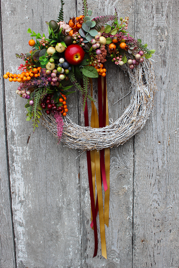 Jesienne Piękno, wianek dekoracyjny śr.30cm