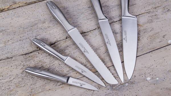 Modern zestaw 5 noży w białym bloku