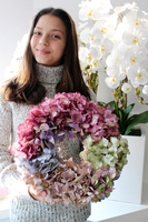 Stonowana Hortensja 2 wianek na drzwi, śr. 34cm