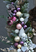 girlanda / dekoracja na stół , kominek Fioletowa Wigilia, dł.180cm