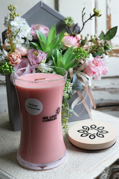 sojowa świeczka zapachowa, Basket of Tulips, 700g