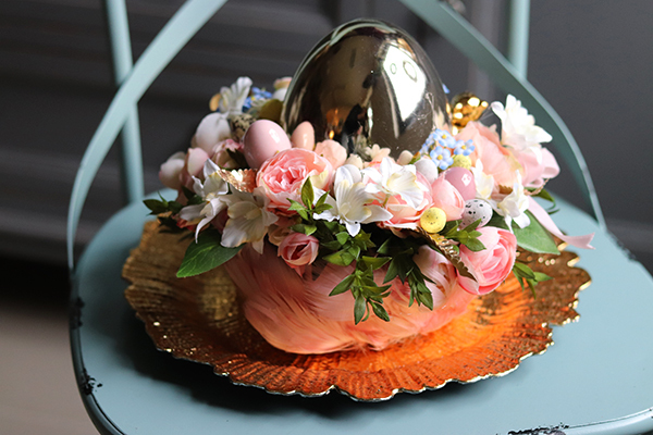 Pióra Glamour, Gertrula, wielkanocny stroik, śr.30cm 