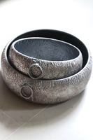 Cezar, komplet 2 szt. mis / osłonek metalowych, wym.14x40/13x32cm