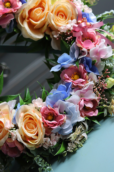 Ismena, barwny wianek z różami, śr.38cm