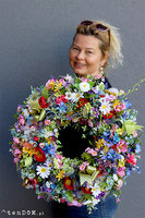 barwny kwiatowy wianek, Majowa Łąka, śr.46cm