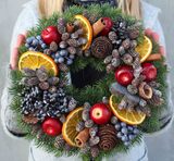 dekoracyjny wianek / stroik Wigilia II, śr.28cm