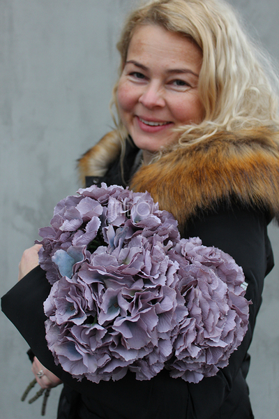 bukiet sinofioletowych hortensji wys.81cm