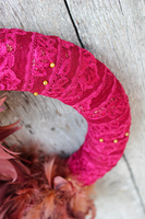 efektowny wieniec / wianek Kogucie Pióra, śr.35cm