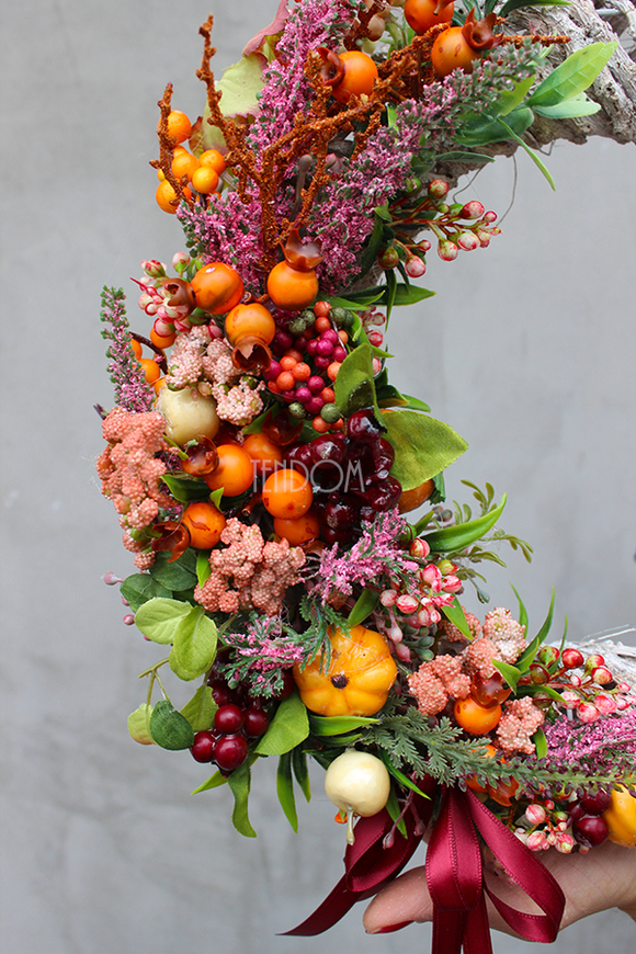 Jesienna Nostalgia, wianek dekoracyjny, śr.30cm  