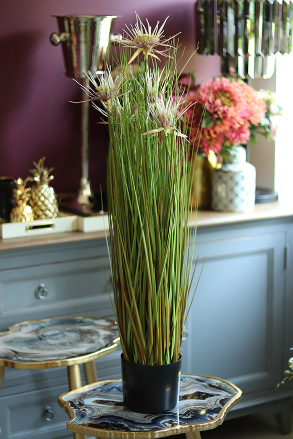 Marieta, sztuczna trawa z kwiatostanami, wys.130cm