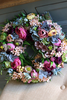 Billona, wianek na drzwi w barwnej kolorystyce, śr.32cm 