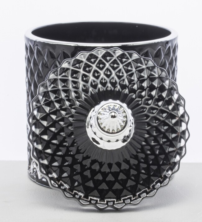 Palermo Black B, dekoracyjny pojemnik / amfora, wym.14x8.5cm