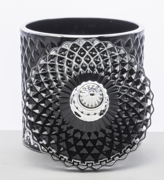 Palermo Black B, dekoracyjny pojemnik / amfora, wym.14x8.5cm