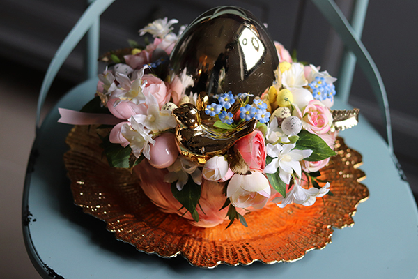 Pióra Glamour, Gertrula, wielkanocny stroik, śr.30cm 