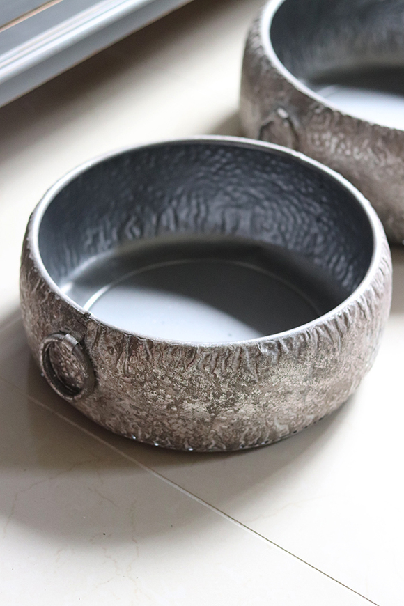 Cezar, komplet 2 szt. mis / osłonek metalowych, wym.14x40/13x32cm