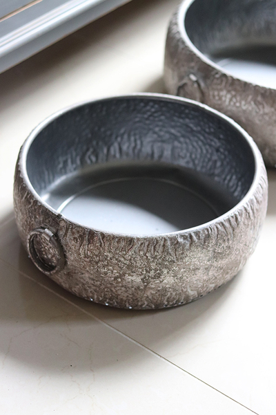 Cezar, komplet 2 szt. mis / osłonek metalowych, wym.14x40/13x32cm