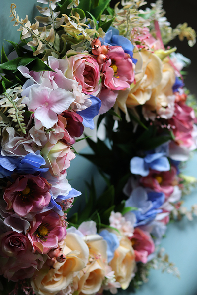 Ismena, barwny wianek z różami, śr.38cm