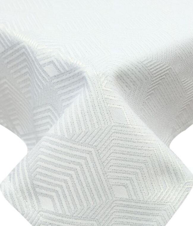 Kleopatra, elegancki obrus, biel, wym.140x180cm