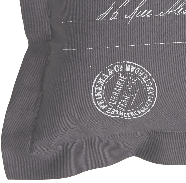 poduszka dekoracyjna szara Carte Postale 46x46cm