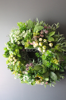 przepiękny zielony wianek / stroik dekoracyjny Zioła, Leaves, śr.38cm
